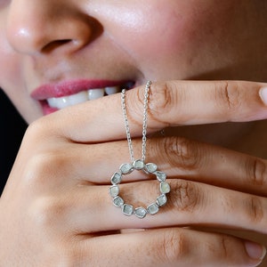 Diamond Circle Pendant Etsy UK