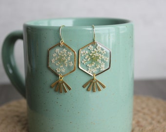 Dark Lace Flower Earrings