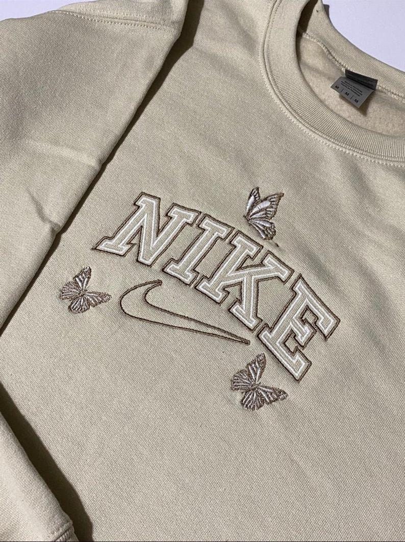 Nike Butterfly Crewneck Sweatshirt Butterflies Embroidered | Etsy