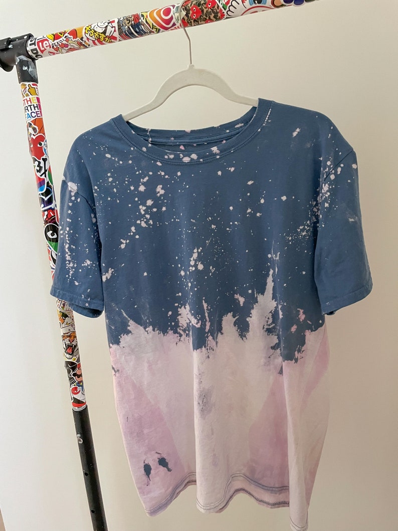 Acid drip / acid wash tee shirt / bleached tshirts / bleach Etsy