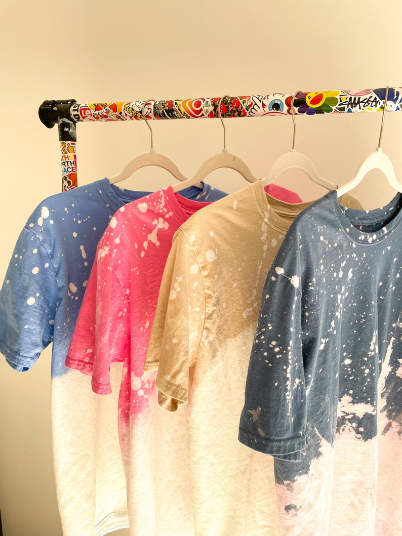 Acid drip / acid wash tee shirt / bleached tshirts / bleach Etsy