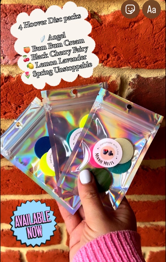 Scented Hoover Discs, Strong Scented Hoover Disc Pack, Angel, Black Cherry Fairy, Spring Unstoppable, Lemon Lavender, Bum Bum Cream