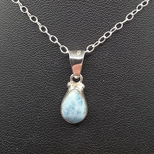Dainty Larimar Silver Pendant