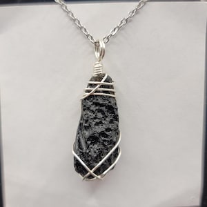 Himalayan Tektite Wire Wrap Pendant
