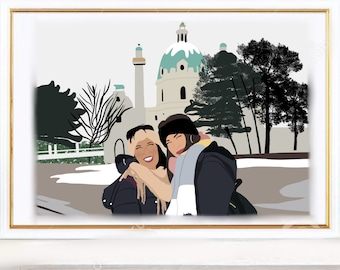 Face Portrait,(DIGITAL) custom illustration, personalised photo, photo illustration, personalised portrait, boyfriend gift, girlfriend gift