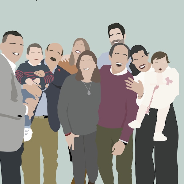 Ilustración personalizada de familia, Digital, Dibujo personalizado, Ilustración de familia, Regalo personalizado , Ilustración amigos,