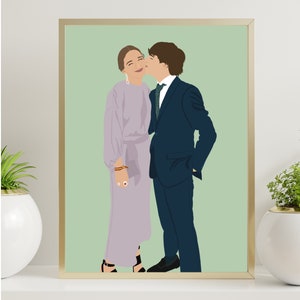 Retrato con rostro, Ilustración personalizada, foto personalizada, ilustración fotográfica, retrato personalizado, regalo de novio, regalo imagen 2