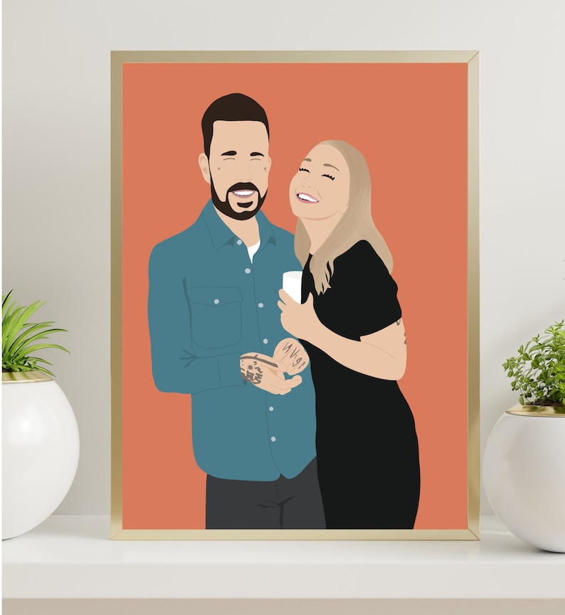 Retrato con rostro, Ilustración personalizada, foto personalizada, ilustración fotográfica, retrato personalizado, regalo de novio, regalo imagen 8