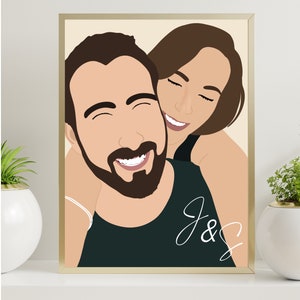 Retrato con rostro, Ilustración personalizada, foto personalizada, ilustración fotográfica, retrato personalizado, regalo de novio, regalo imagen 7