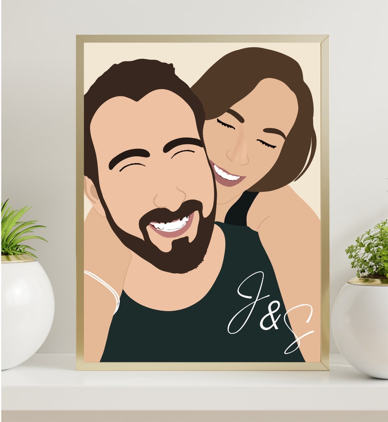 Retrato con rostro, Ilustración personalizada, foto personalizada, ilustración fotográfica, retrato personalizado, regalo de novio, regalo imagen 7