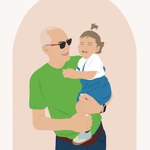 Ritratto personalizzato per la festa del papà (DIGITALE) | Illustrazione con viso, regalo unico per papà, foto personalizzata, ritratto personalizzato