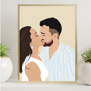 Retrato con rostro, Ilustración personalizada, foto personalizada, ilustración fotográfica, retrato personalizado, regalo de novio, regalo