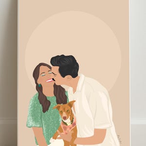 Ritratto senza volto personalizzato, illustrazione da foto, disegno minimalista, regalo originale per fidanzato o partner, ritratto ad acquerello