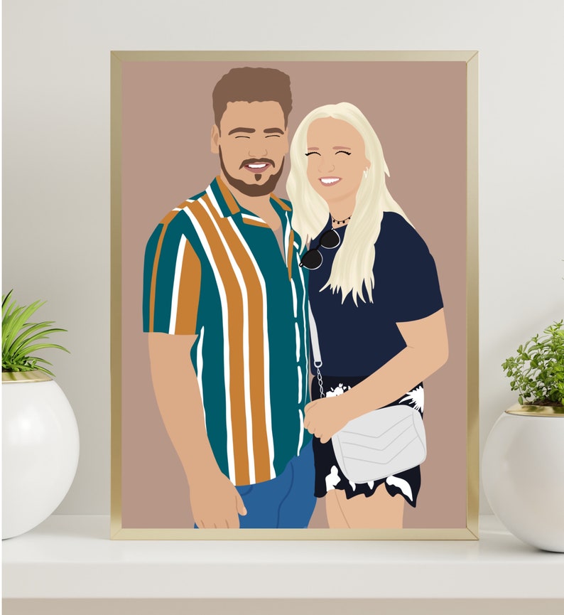 Retrato con rostro, Ilustración personalizada, foto personalizada, ilustración fotográfica, retrato personalizado, regalo de novio, regalo imagen 6