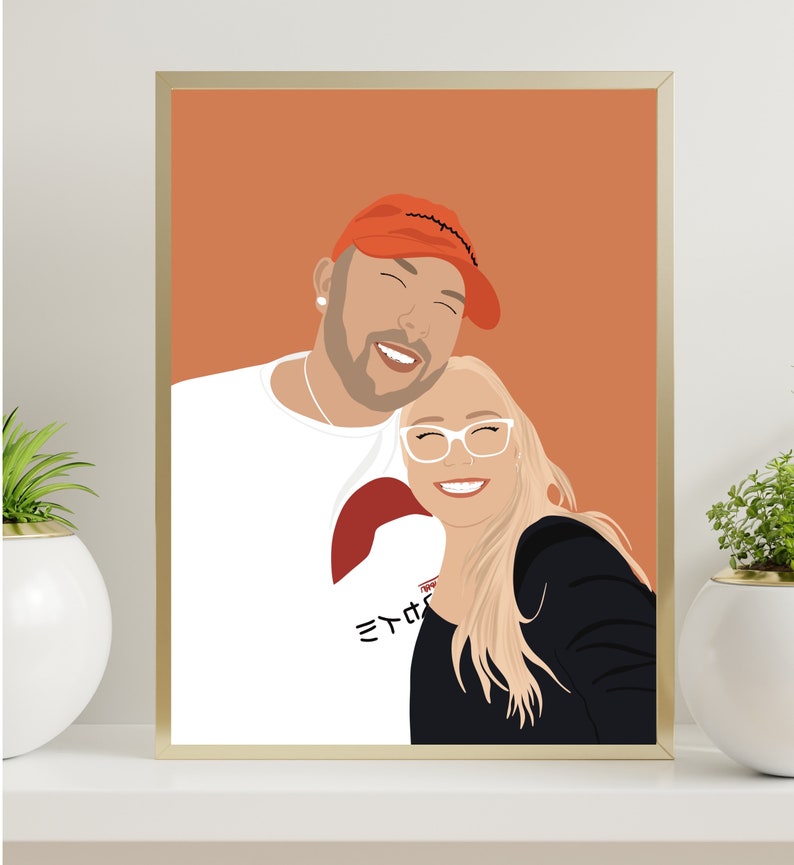 Retrato con rostro, Ilustración personalizada, foto personalizada, ilustración fotográfica, retrato personalizado, regalo de novio, regalo imagen 3