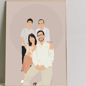 Retrato con rostro, DIGITAL Ilustración personalizada, foto personalizada, ilustración fotográfica, retrato personalizado, regalo de novio imagen 9