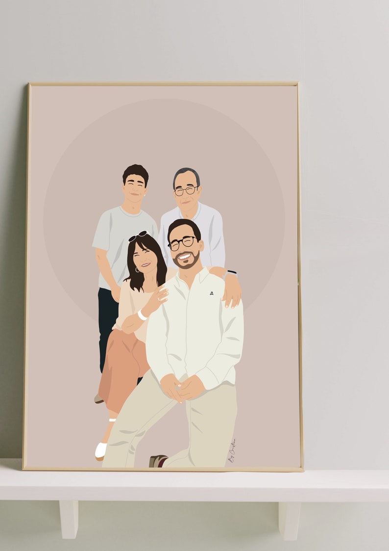 Retrato con rostro, DIGITAL Ilustración personalizada, foto personalizada, ilustración fotográfica, retrato personalizado, regalo de novio imagen 9