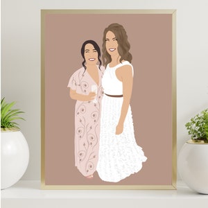 Retrato con rostro, Ilustración personalizada, foto personalizada, ilustración fotográfica, retrato personalizado, regalo de novio, regalo imagen 4