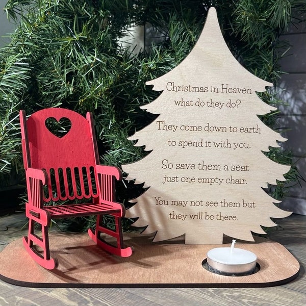 Christmas in Heaven,Christmas Memorial,Save a Chair,Memorial Ornament,Christmas Ornament,Personalized Decor,Custom Ornament,Memorial Gift