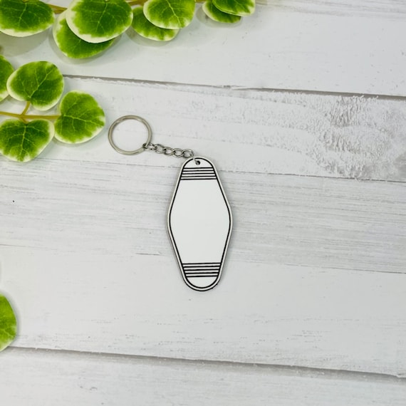 KTDesignstudios Motel Keychain Sublimation Blank, Vintage Look Rhombus Hotel Key Tag, Motel Key FOB. Retro Diamond. Great for Personalization