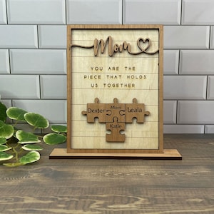 Mother’s Day Puzzle Sign, Personalized Mom Sign, Piece that holds us together, Mother’s Day Gift, Personalized Custom Gift, Gift for Mom