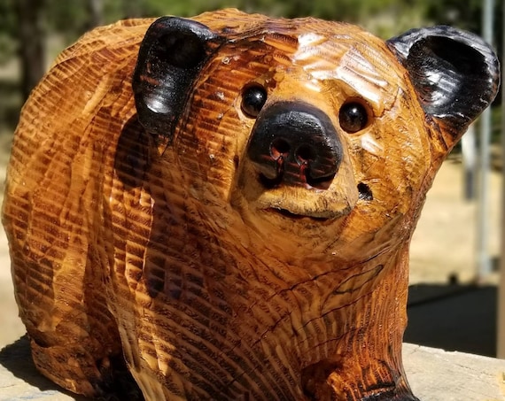15" Chainsaw Carved Bear on All 4's