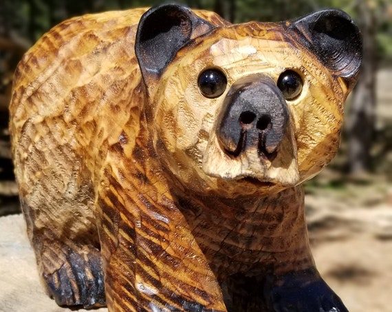 12" Chainsaw Carved Bear on All 4's