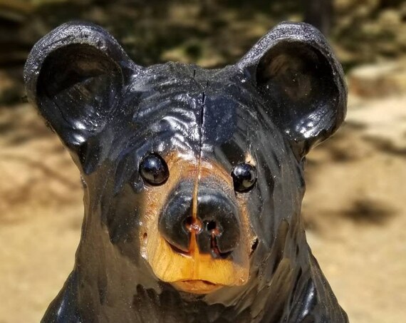 15" Chainsaw Carved Sitting Bear Discounted
