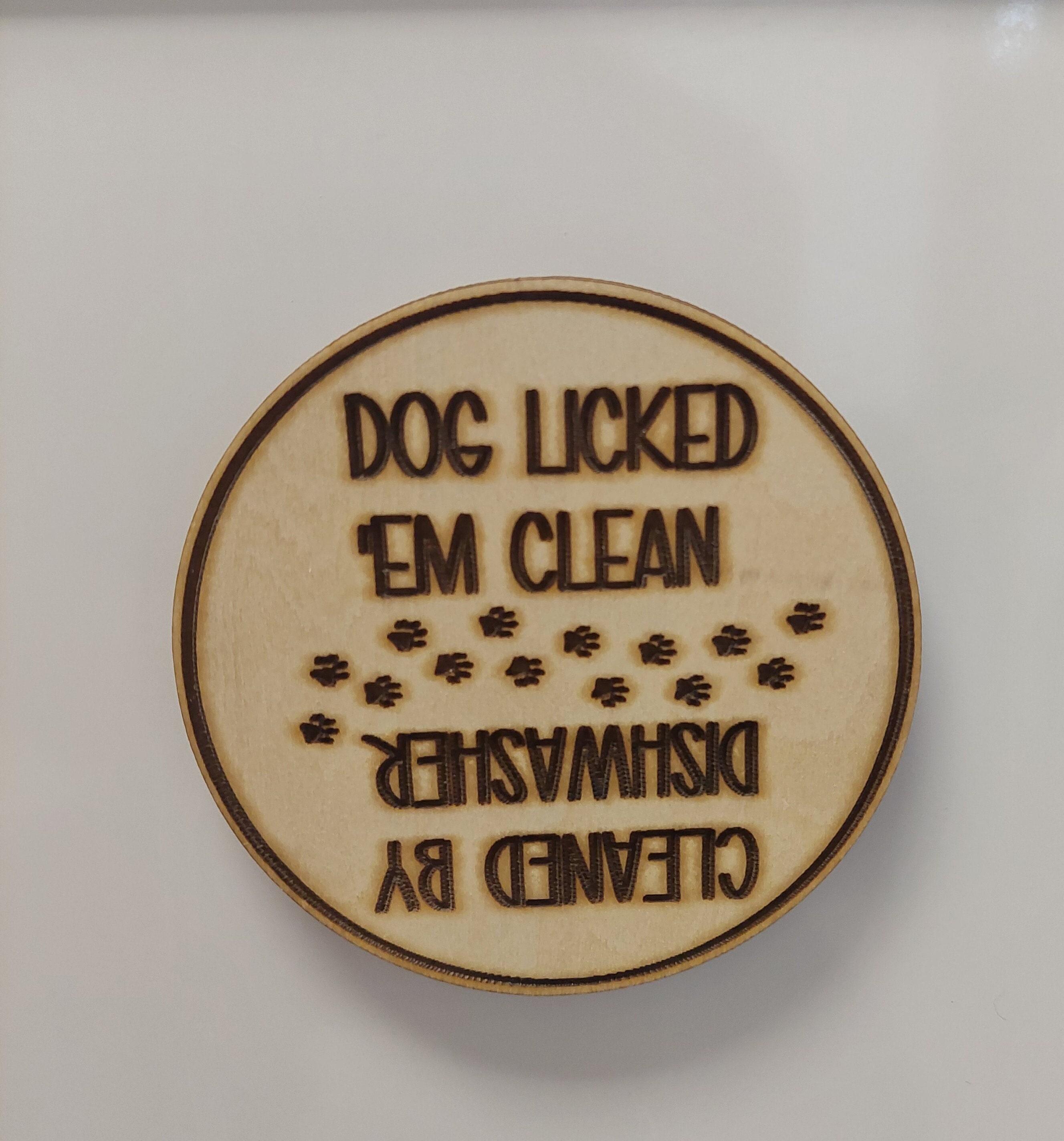 Dishwasher Dog Licked 'em Clean Wooden Handmade USA Etsy