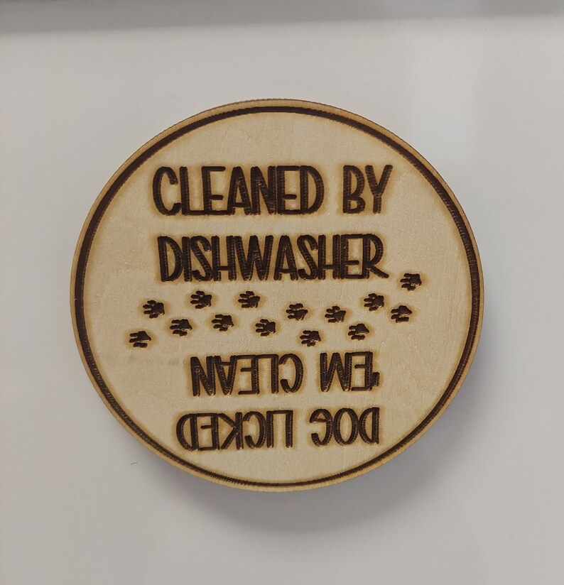 Dishwasher Dog Licked 'em Clean Wooden Handmade USA Etsy