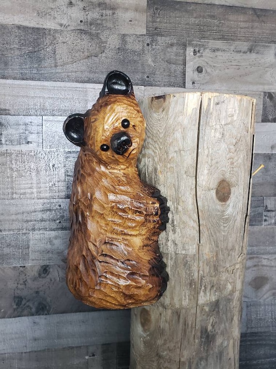 Chainsaw Carved Climbing Bear for Post, Corner or Tree