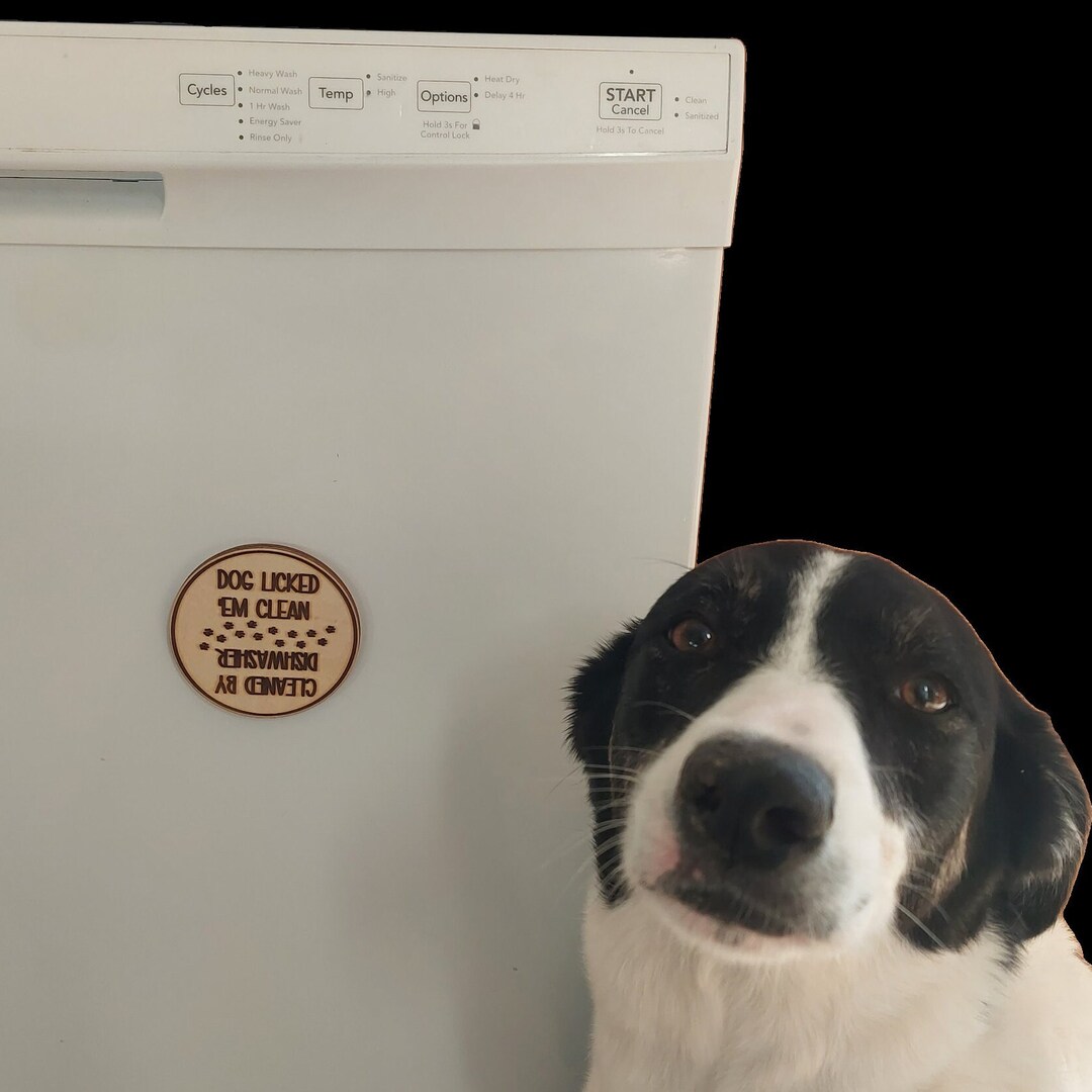 Dishwasher Dog Licked 'em Clean Wooden Handmade USA Etsy
