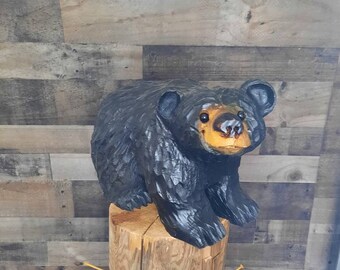 15" Chainsaw Carved Bear on All 4's