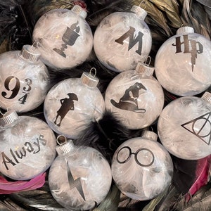 Set of 10, 20 or 30 Harry Wizard Inspired Ornaments | Classic Clear Shatter-resistant Feather-filled