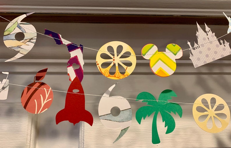 photo backdrop kids office gift decor videoZoom background headboard Florida Garland Cardstock city state country party mantle