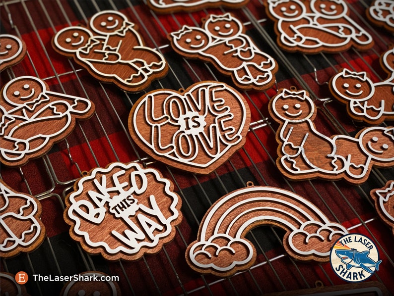 Download Same Sex Naughty Gingerbread Christmas Ornaments SVG Laser ...