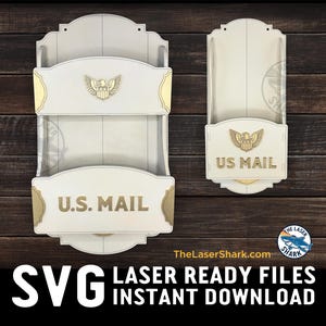 US Mail Wall Holders - Two Sizes - SVG Laser cut files Glowforge Laser Cutter - Americana United States Eagle Post Office