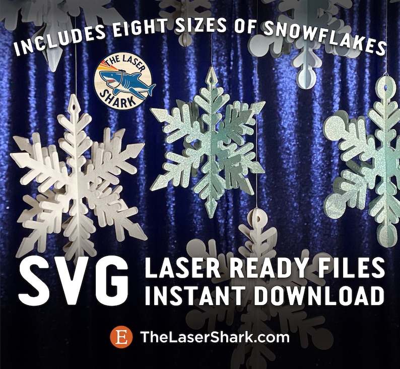 Download 3D Hanging Snowflakes SVG Laser cut files for Glowforge ...