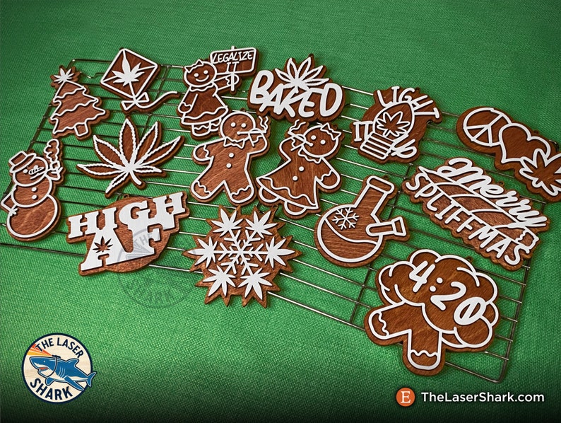 Marijuana Themed Naughty Gingerbread Christmas Ornaments ...