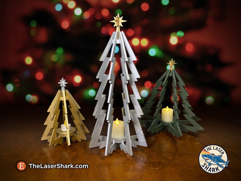 Download 3D Christmas Trees SVG Laser cut files for Glowforge Laser ...