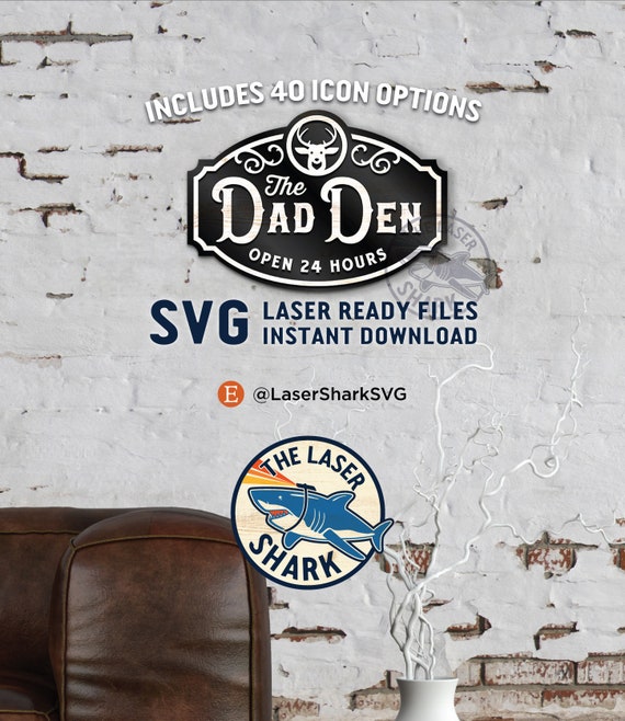 Download Dad Den Sign Svg Laser Cut Files For Glowforge Laser Cutter Etsy