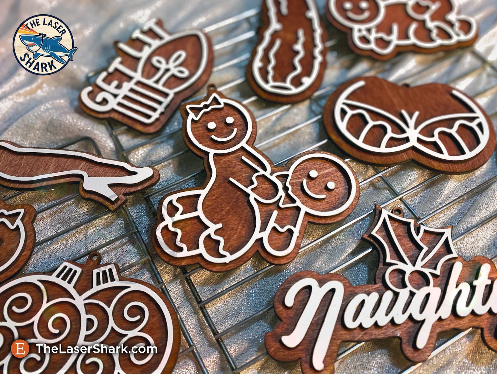 Naughty Gingerbread Christmas Ornaments - SVG Laser Cut Files for ...