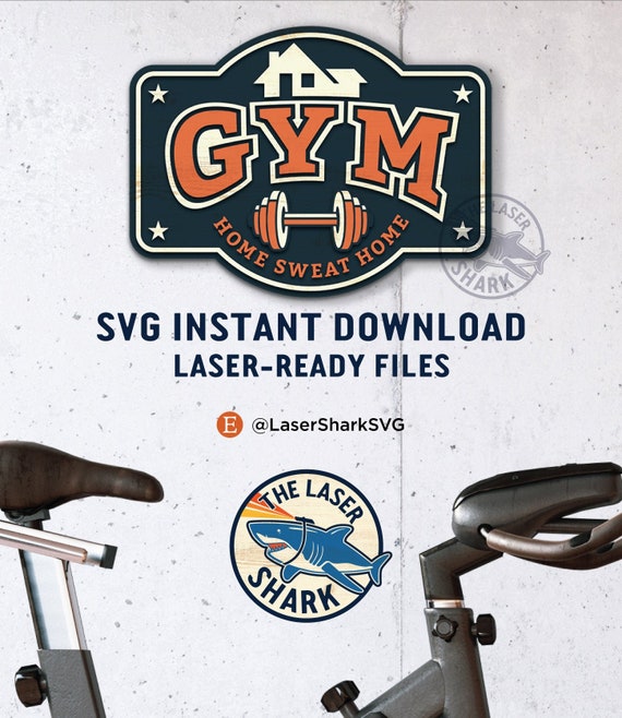 Download Home Gym Svg Sign Laser Cut Files For Glowforge Laser Cutter Etsy