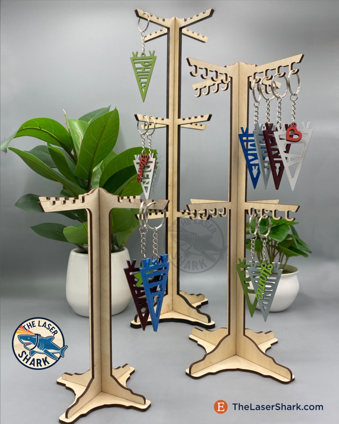 Keychain Display Stands 6 Designs SVG Laser cut files for Etsy