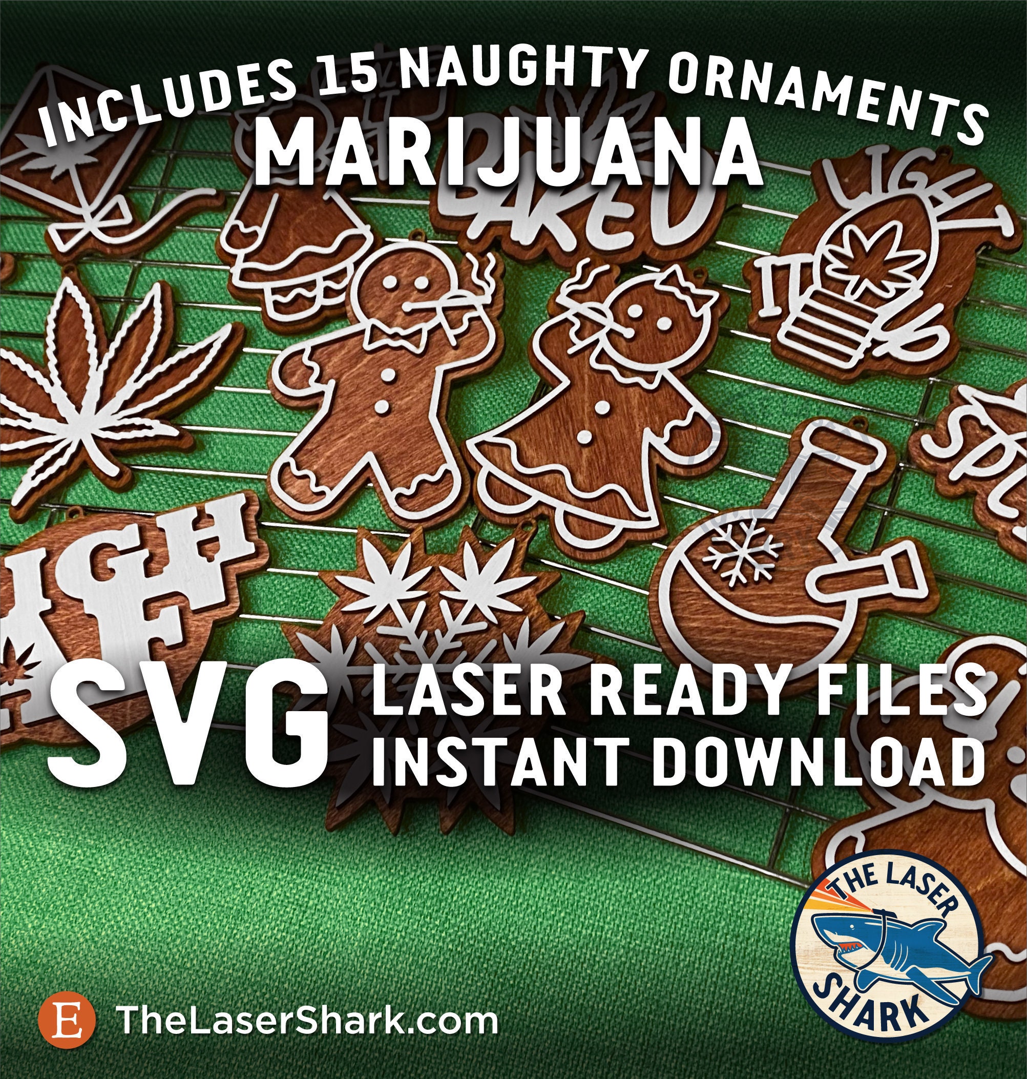 Marijuana Themed Naughty Gingerbread Christmas Ornaments SVG Etsy Canada