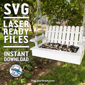 Balançoire porche mangeoire pour oiseaux SVG fichiers découpés au laser pour Glowforge - fichier vectoriel découpeur laser banc Cardinal Watcher Seed Yard suspension de jardin