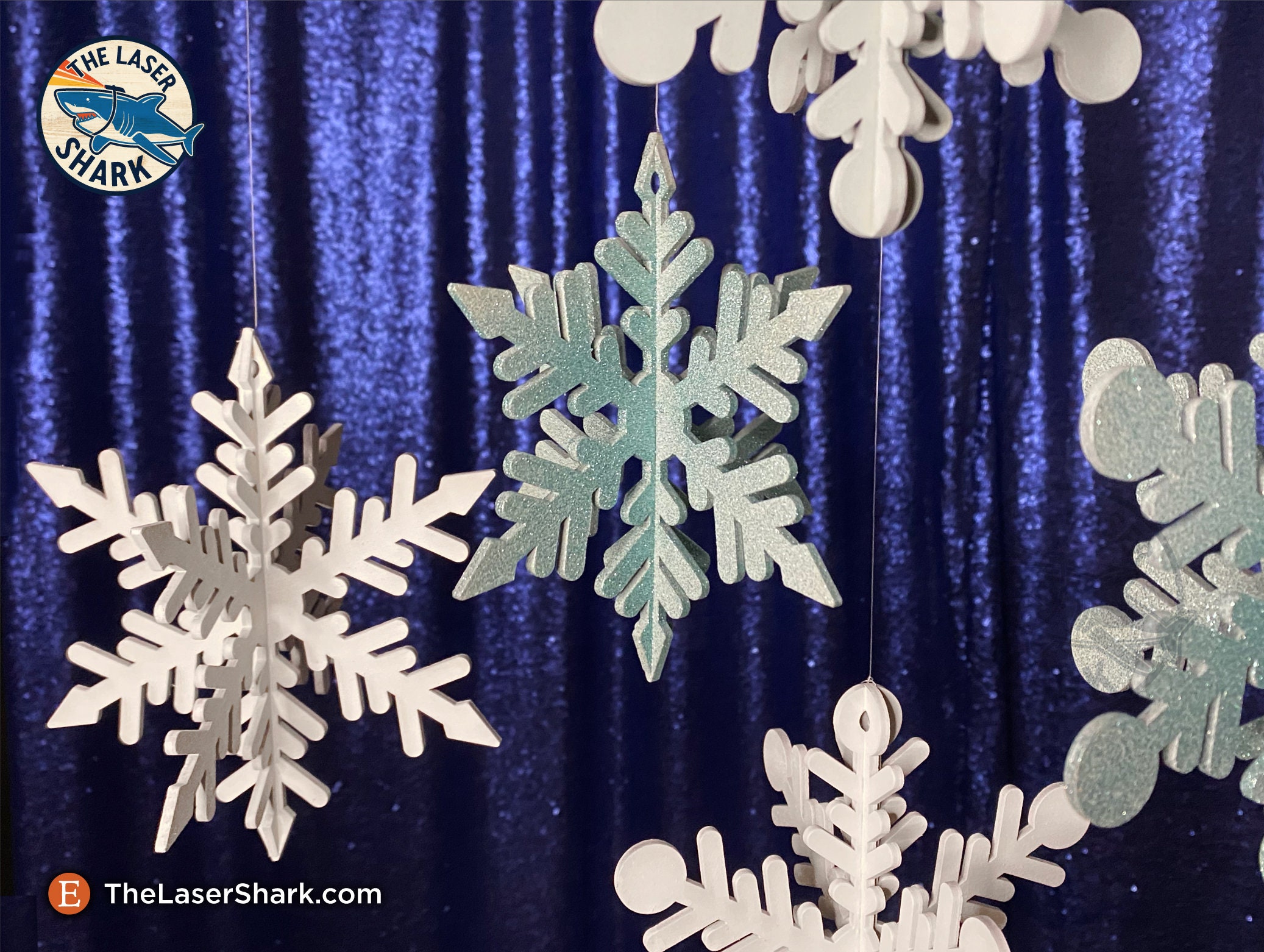 3D Hanging Snowflakes SVG Laser cut files for Glowforge Laser | Etsy
