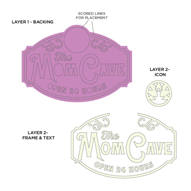 Mom Cave Sign SVG Laser cut files for Glowforge Laser ...