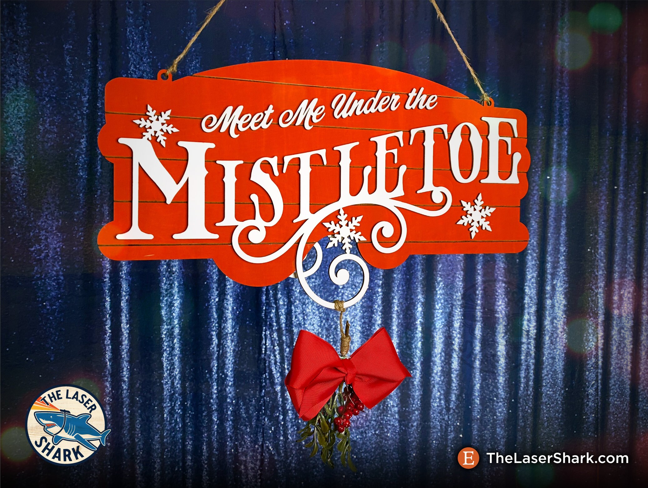 Mistletoe Hanger Sign - Double Sided SVG Laser Cut Files for Glowforge ...