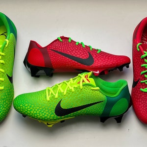 Custom Painted Football Cleats “Grinch”
